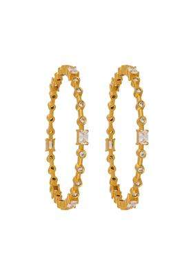 Kushals Fashion Jewellery White Gold Plated 925 Silver Temple Bangles for Women Festive