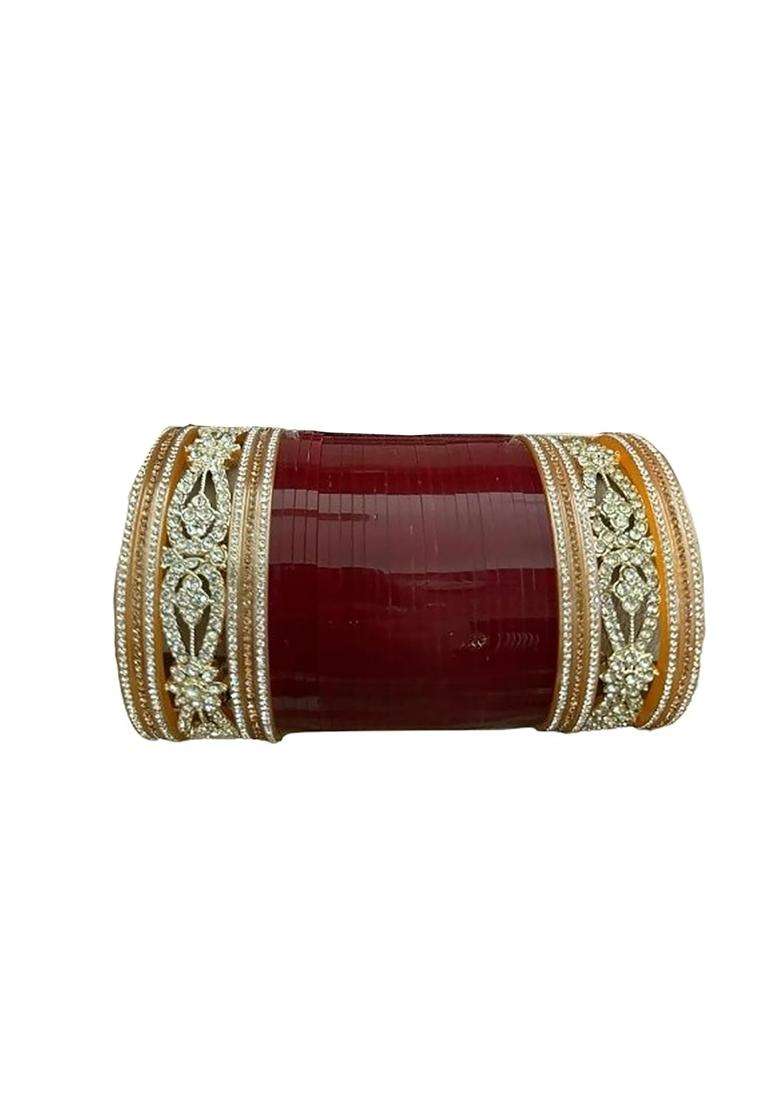 Punjabi Suhag Nd Bridal Purse Punjabi Wedding Chuda White Stone Chuda - Indya