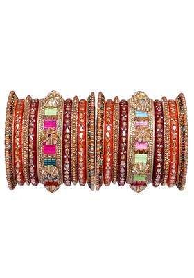 TAJ Bridal Store Rajasthani Lac Bangles for Wedding Kundan Designer Set Bridal Jaipur Lakh Chura Set