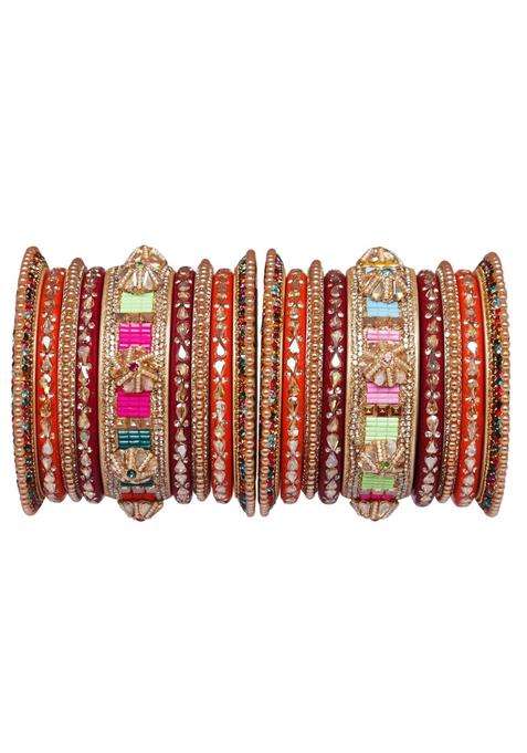 TAJ Bridal Store Rajasthani Lac Bangles for Wedding Kundan Designer Set Bridal Jaipur Lakh Chura Set