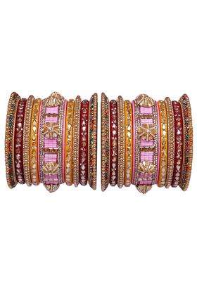 TAJ Bridal Store Rajasthani Lac Bangles for Wedding Kundan Designer Set Bridal Jaipur Lakh Chura Set