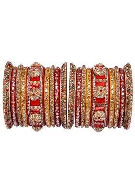 TAJ Bridal Store Rajasthani Lac Bangles for Wedding Kundan Designer Set Bridal Jaipur Lakh Chura Set