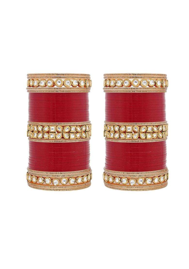 Jewel21 Bridal Bangle Set Wedding Punjabi Chuda Designer Chura Maroon Color Choora Parent - Indya