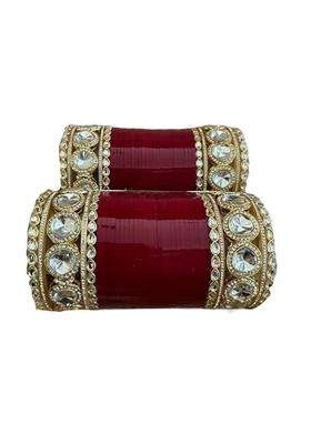 Punjabi Suhag Nd Bridal Punjabi Wedding Chuda White Stone and White Kundan Chuda
