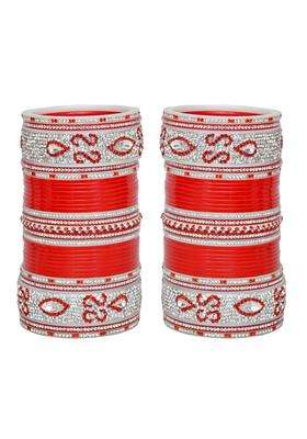 Lucky Jewellery Bridal Bangle Set Dhanteras Diwali Bhai Dooj Collection Designer Red Color Choora Wedding