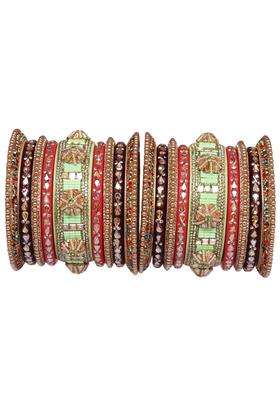 TAJ Bridal Store Rajasthani Lac Bangles for Wedding Kundan Designer Set Bridal Jaipur Lakh Chura Set