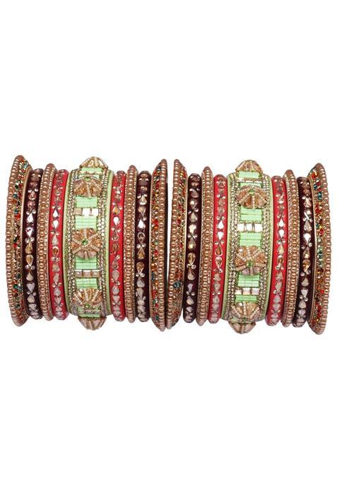 TAJ Bridal Store Rajasthani Lac Bangles for Wedding Kundan Designer Set Bridal Jaipur Lakh Chura Set