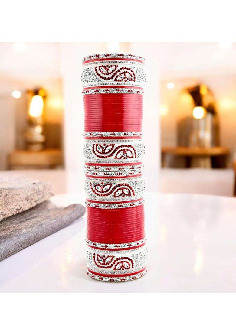 Lucky Jewellery Bridal Bangle Set Dhanteras Diwali Bhai Dooj Collection Wedding Punjabi Chuda Designer Chura - Indya