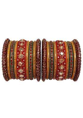 TAJ Bridal Store Rajasthani Traditional Wedding Chura Set with Latest Kundan Design