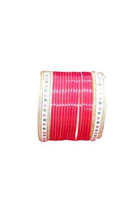 Seth Jewellery Centre Multicolour Plastic Bridal Chura for Women Size 2 Point 8 Inch Pack of 3