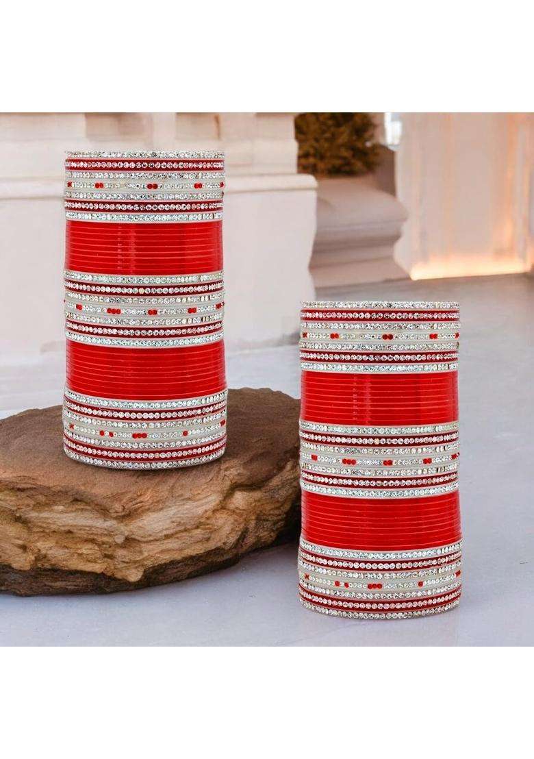 Lucky Jewellery Bridal Bangle Set Dhanteras Diwali Bhai Dooj Collection Wedding Punjabi Chuda Designer Chura - Indya