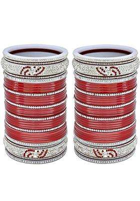 Lucky Jewellery Bridal Bangle Set Dhanteras Diwali Bhai Dooj Collection Designer Maroon Color Chura Dulhan