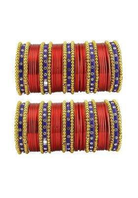Vidhya Kangan Multi Stone Stud Brass Bangle with Extra Large Size Over Size