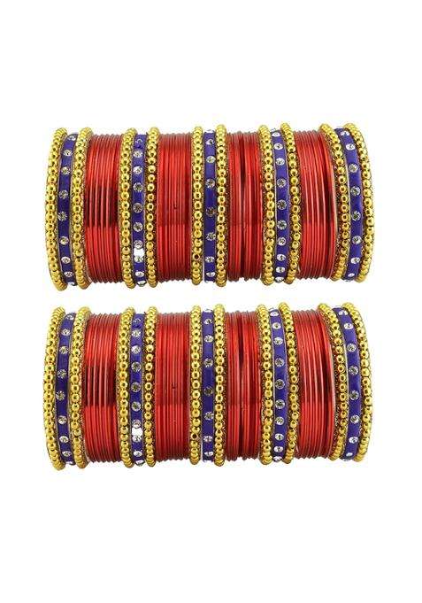 Vidhya Kangan Multi Stone Stud Brass Bangle with Extra Large Size Over Size