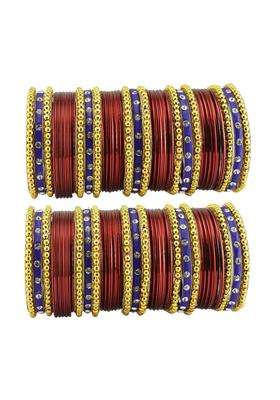 Vidhya Kangan Multi Stone Stud Brass Bangle with Extra Large Size Over Size
