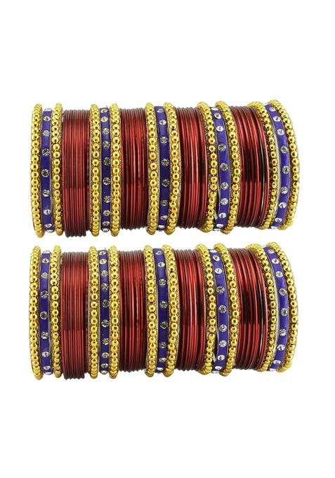 Vidhya Kangan Multi Stone Stud Brass Bangle with Extra Large Size Over Size