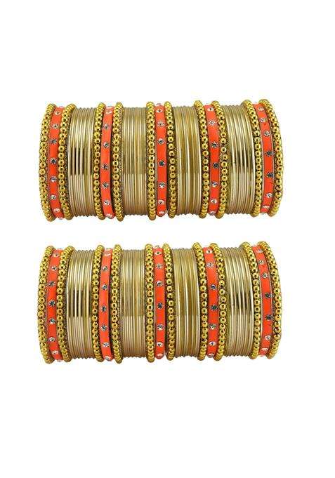 Vidhya Kangan Multi Stone Stud Brass Bangle with Extra Large Size Over Size