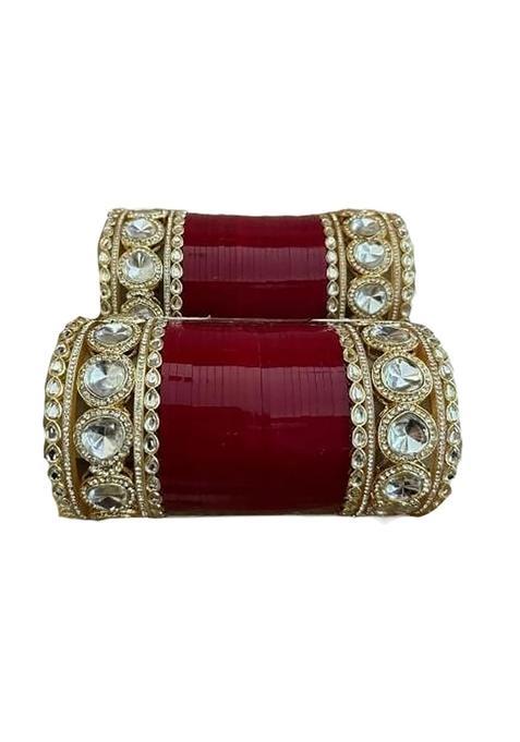 Punjabi Suhag Nd Bridal Punjabi Wedding Chuda White Stone and White Kundan Chuda