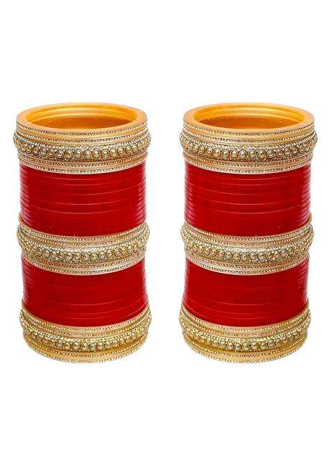 Lucky Jewellery Bridal Bangle Set Dhanteras Diwali Bhai Dooj Collection Red Designer Chura Dulhan Wedding