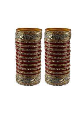 Vidhya Kangan Red Stone Stud Acrylic Bangle Very Extra Large Size