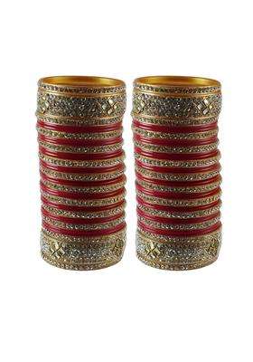 Vidhya Kangan Magenta Stone Stud Acrylic Bangle Very Extra Large Size