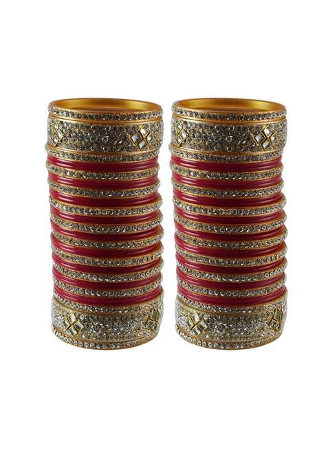 Vidhya Kangan Magenta Stone Stud Acrylic Bangle Very Extra Large Size