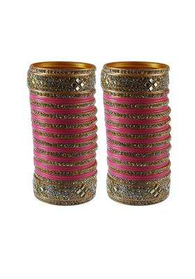 Vidhya Kangan Pink Stone Stud Acrylic Bangle Very Extra Large Size
