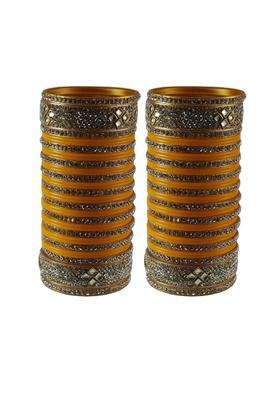 Vidhya Kangan Yellow Stone Stud Acrylic Bangle Very Extra Large Size