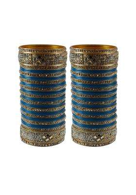 Vidhya Kangan Navy Blue Stone Stud Acrylic Bangle Very Extra Large Size