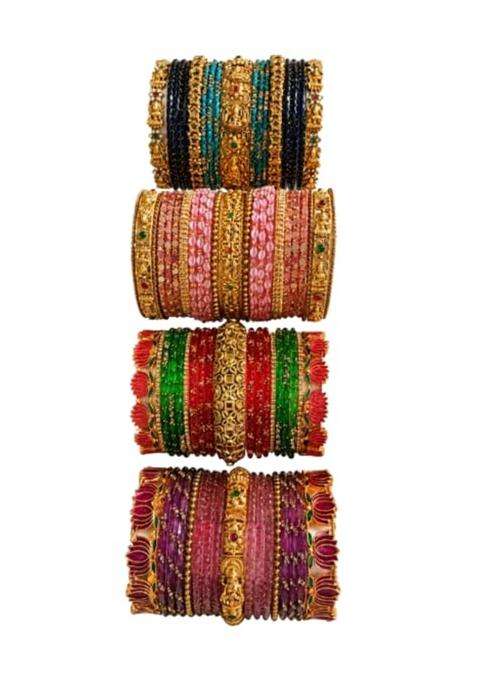 Premium Bridal Bangles Choora Set Traditional Indian Wedding Kangan Kada Collection with Intricate Gold