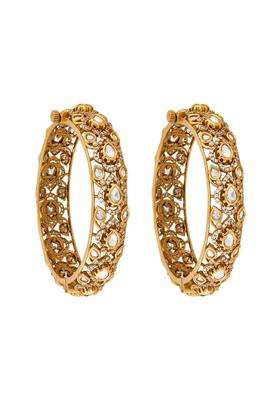 Kushals Fashion Jewellery White Victorian Plated Kundan Bangles for Women Bridal Bridesmaid and Occasion Wear