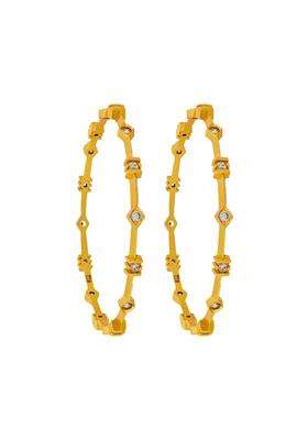 Kushals Fashion Jewellery White Gold Plated 925 Silver Temple Bangles for Women Festive