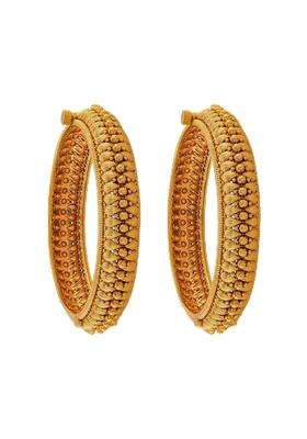 Kushals Fashion Jewellery Gold Plated Antique Bangles for Women Festive Bridal and Occasion Wear