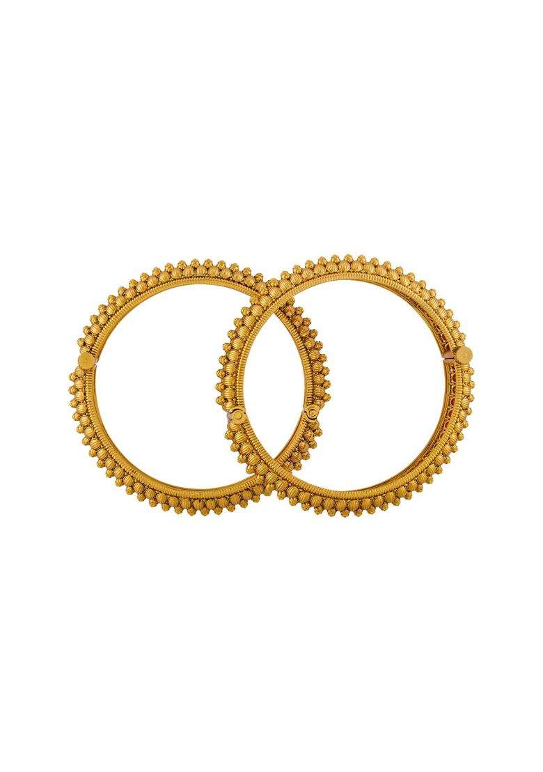 Kushals Fashion Jewellery Gold Plated Antique Bangles for Women Festive Bridal and Occasion Wear - Indya