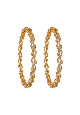 Kushals Fashion Jewellery White Gold Plated Zircon Bangles for Women Party Bridal and Occasion Wear