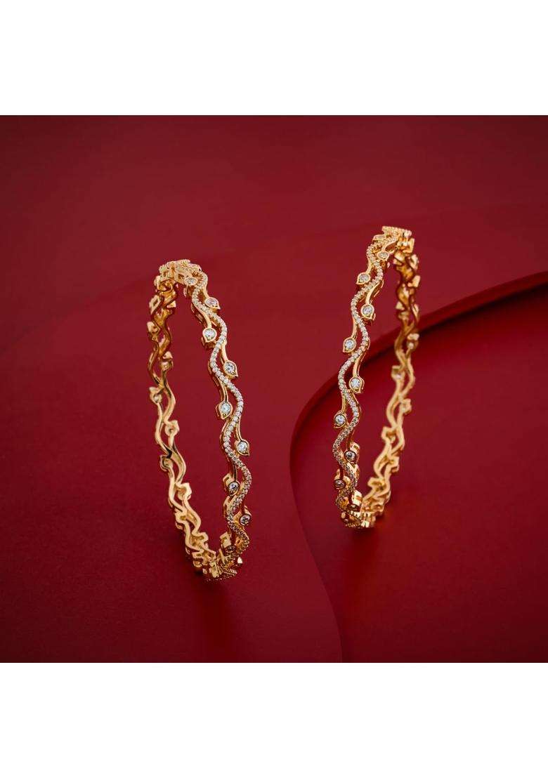 Kushals Fashion Jewellery White Gold Plated Zircon Bangles for Women Party Bridal and Occasion Wear - Indya
