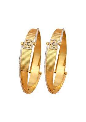 Cygni Bangles Elegant Gold Plated Bangles for Women Traditional Design Jewelry 1 Pair OL