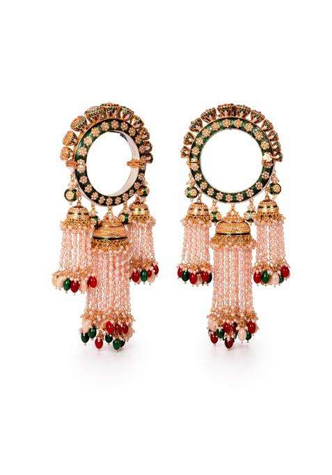 All That Glitters Multicolour Royal Rajwadi Bangle Set with Heavy Jhoomer Latkan