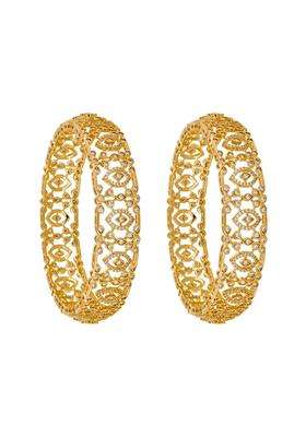 Kushals Fashion Jewellery White Gold Plated Zircon Bangles for Women Party Bridal and Occasion Wear