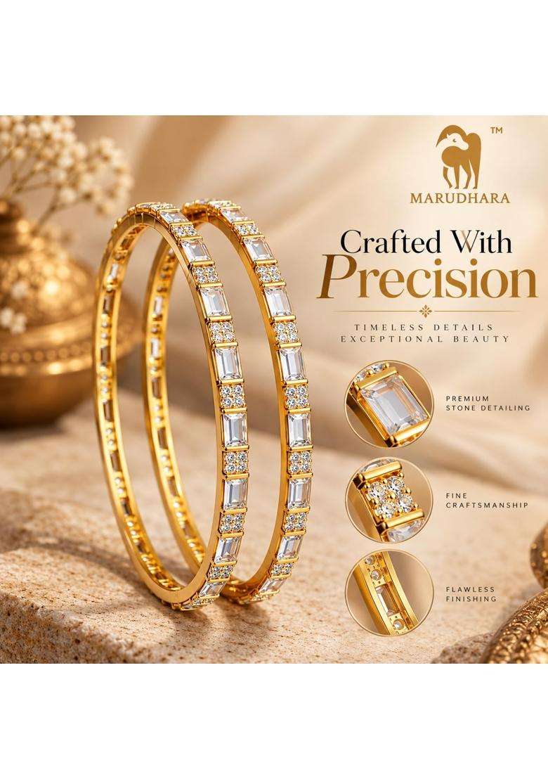 Marudhara Multicolor Stone Studded Bangle Set for Women and Girls Elegant Traditional Bangles - Indya