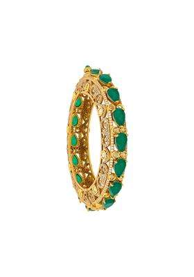 Kushals Fashion Jewellery Green Victorian Plated Kundan Bangle for Women Bridal Bridesmaid and Occasion Wear