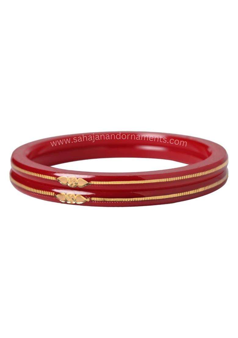 Sahajanand Ornaments Red Divya Shringar Bangle 2 Pis - Indya