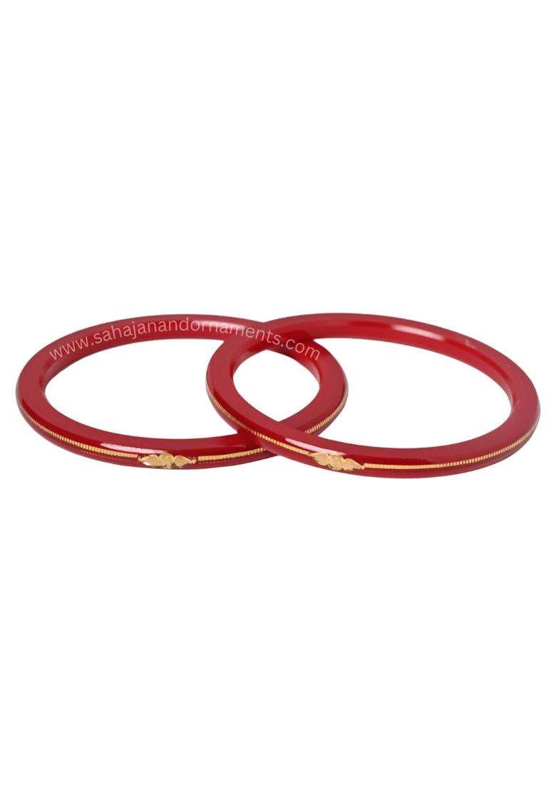 Sahajanand Ornaments Red Divya Shringar Bangle 2 Pis - Indya