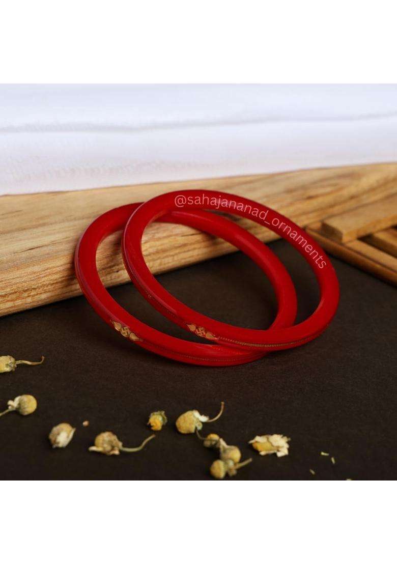 Sahajanand Ornaments Red Divya Shringar Bangle 2 Pis - Indya