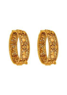Kushals Fashion Jewellery Gold Plated Antique Bangles for Women