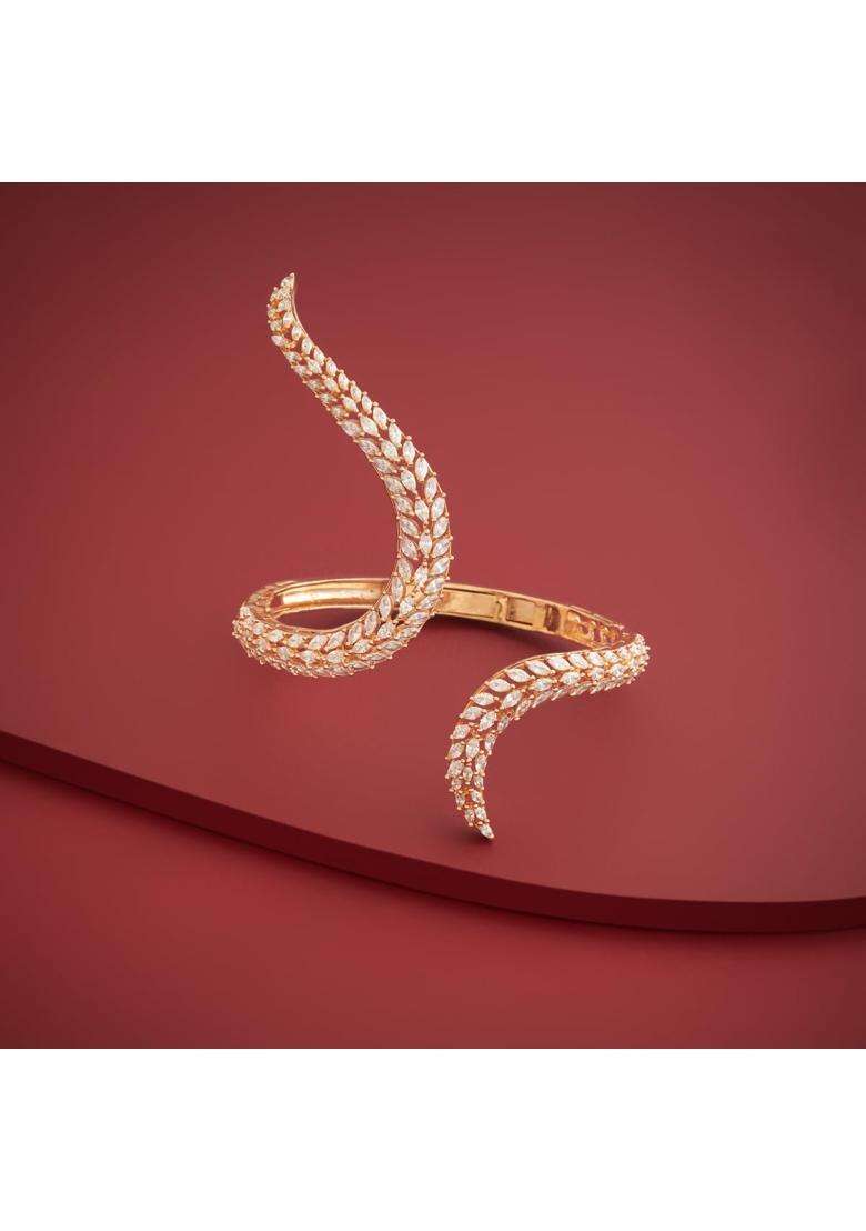 Kushals Fashion Jewellery White Rhodium Plated Zircon Kada for Women Party Bridal and Occasion Wear - Indya