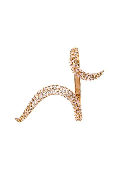 Kushals Fashion Jewellery White Rhodium Plated Zircon Kada for Women Party Bridal and Occasion Wear