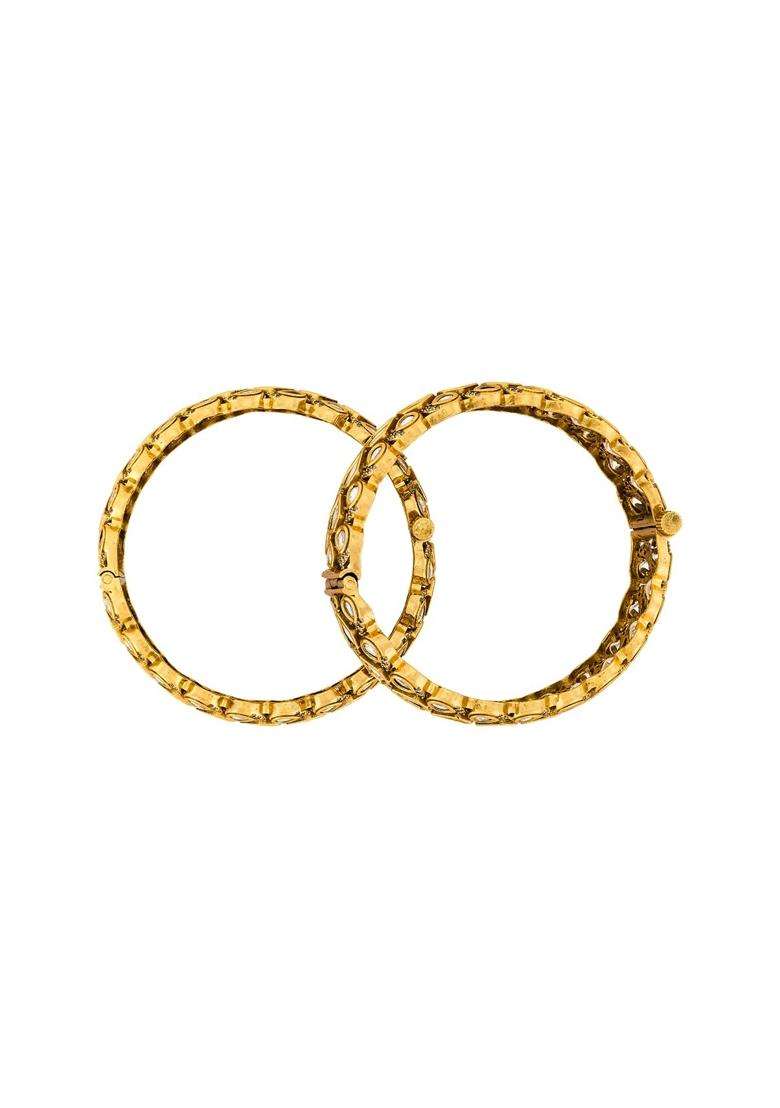 Kushals Fashion Jewellery White Victorian Plated Kundan Bangles for Women Bridal and Occasion Wear - Indya