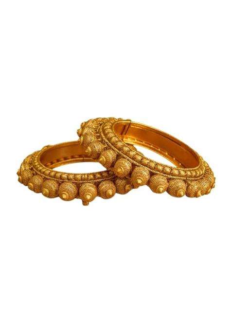 Garnisha Premium Royal Rajwadi Bangles for Women and Girls Traditional Gold Plated Wedding Jewellery Set of 2