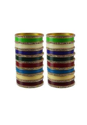 Vidhya Kangan Multi Color Material Acrylic Stone Stud Bangle Extra Large and Plus Size Pack of 42